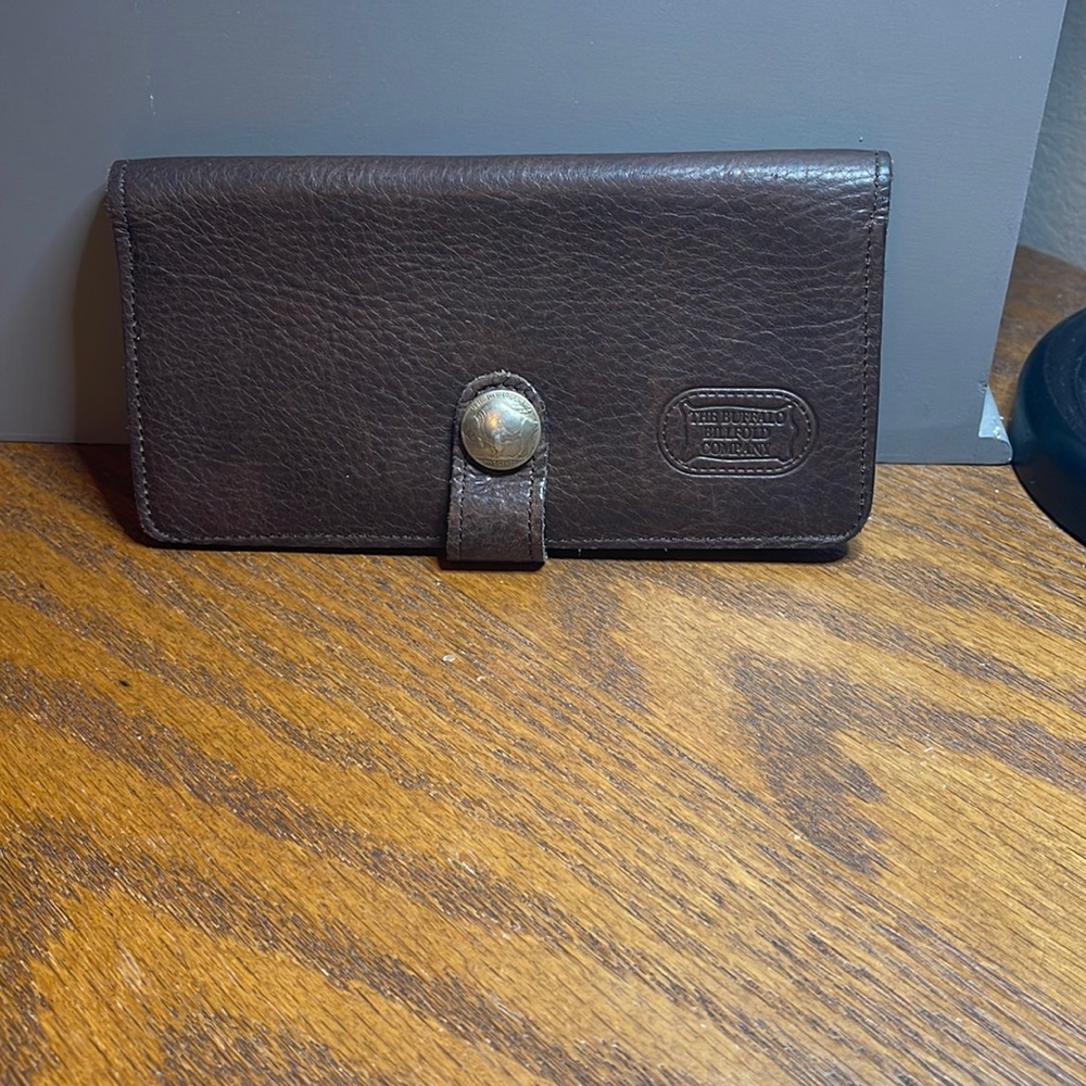 The Buffalo Billfold Company leather wallet brown.